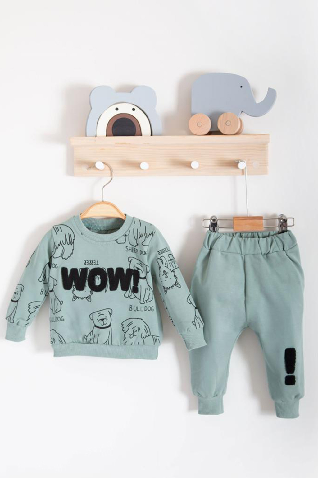 Tepláková souprava WOW zelená Dětské a kojenecké oblečení